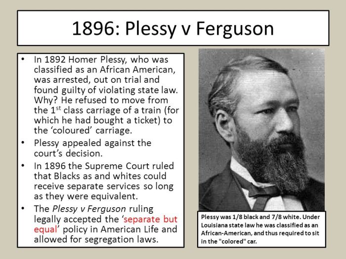 Plessy v ferguson 1896 answer key