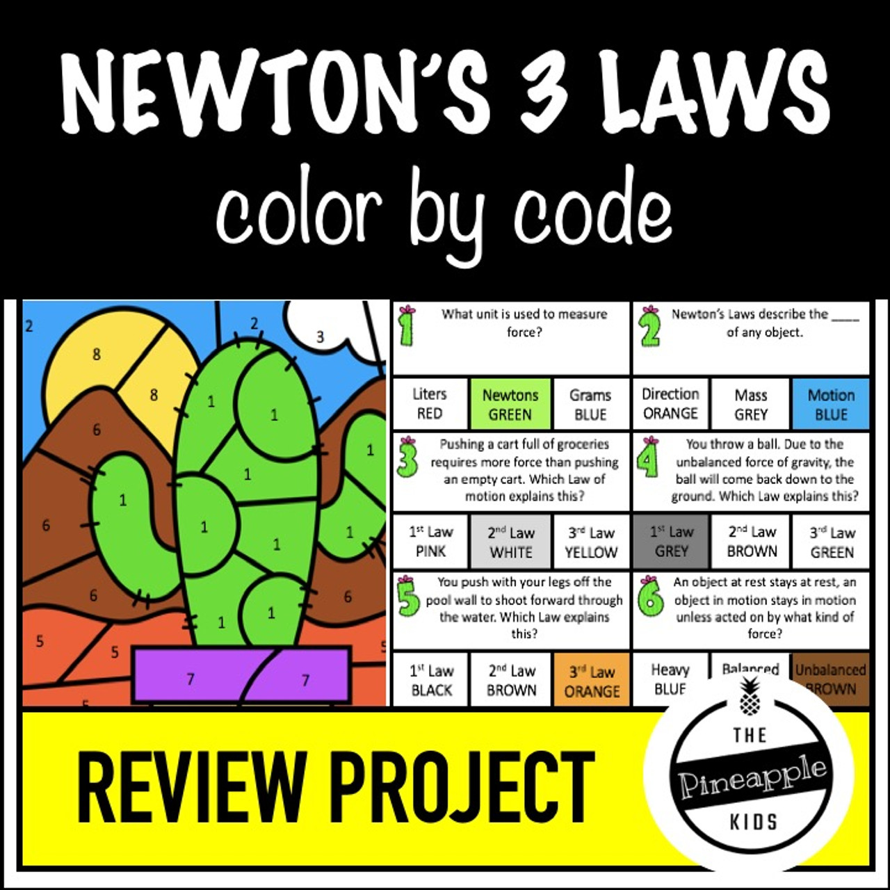 Color by number newton's laws answer