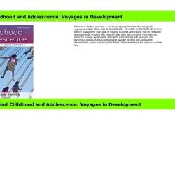 Childhood and adolescence: voyages in development