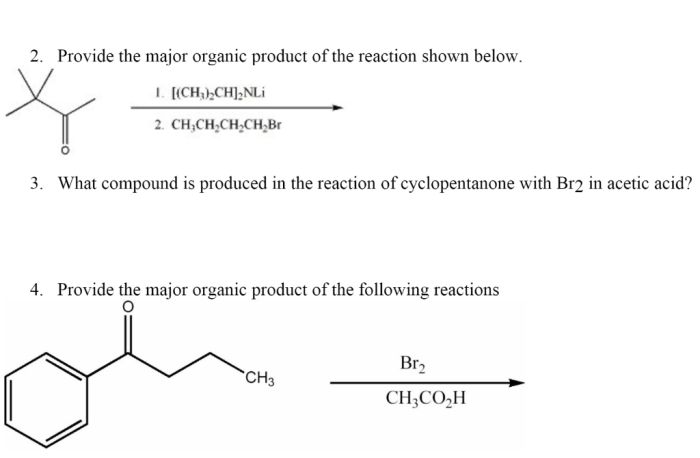 Provide the major organic product of the following